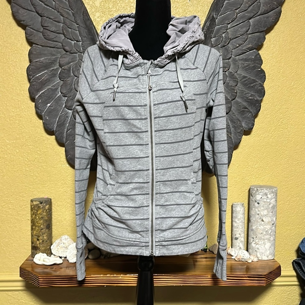Lululemon Striped Zip Up Hoodie Sweater
